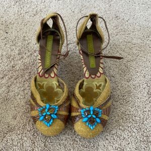 Vintage Anthropologie Cydney Mandel wedge shoes
